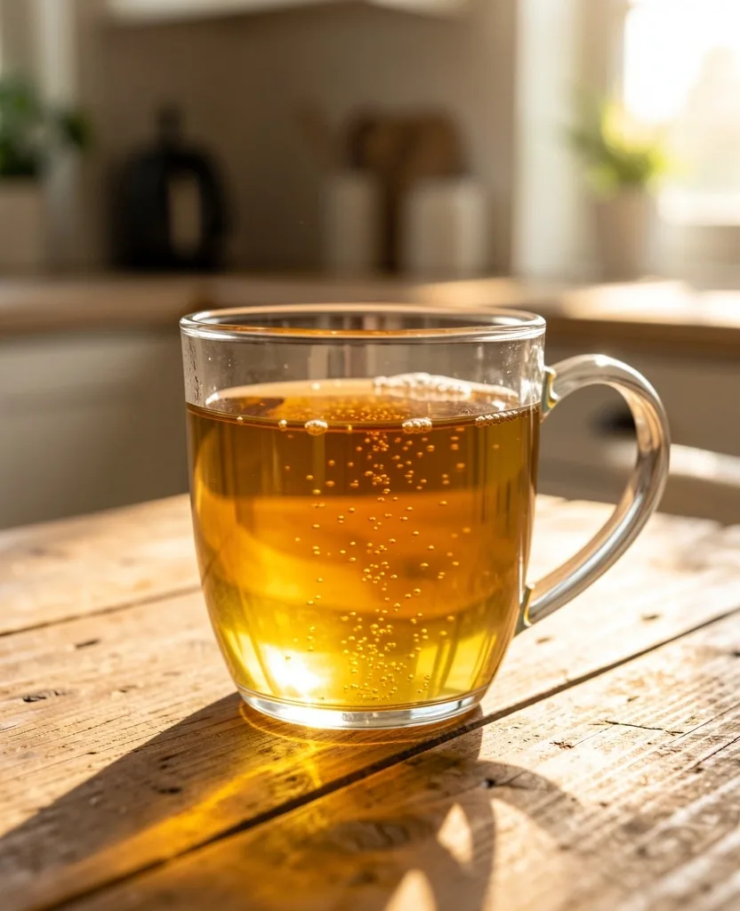 Keto tea leaves steeping in hot water