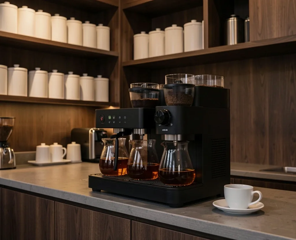 Manchester cafe interior with tea display